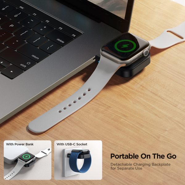 Bezvadu lādētājs SmartWatch Apple Watch USB-C Black