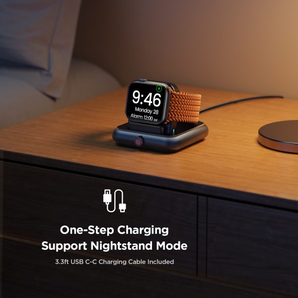 Bezvadu lādētājs SmartWatch Apple Watch USB-C Black