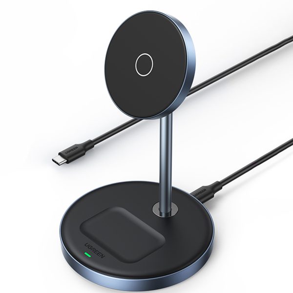 2in1 20W lādēšanas stacija un magnētiskais stends magsafe qi USB-C melns