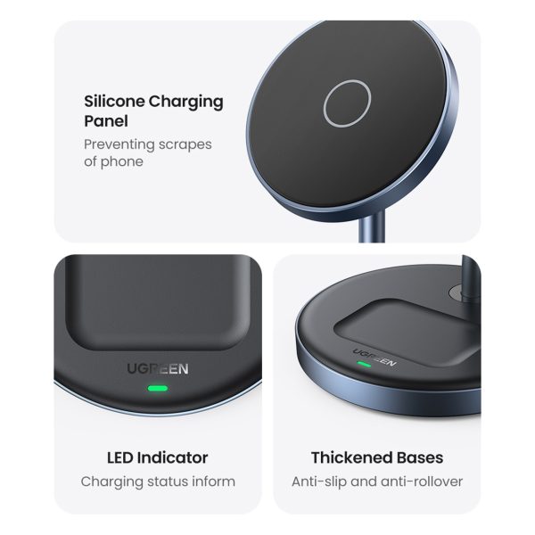 2in1 20W lādēšanas stacija un magnētiskais stends magsafe qi USB-C melns