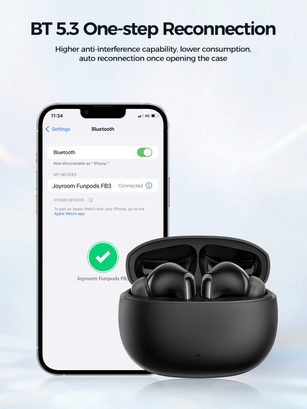 TWS Funpods Series JR-FB3 Bluetooth 5.3 melnas bezvadu austiņas