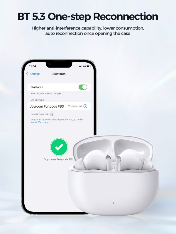 Bezvadu austiņas TWS Funpods Series JR-FB3 Bluetooth 5.3 Balts