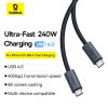 USB-C kabeļa kabelis-USB-C 240W PD 8K 60Hz 40 GB/s 1m melns