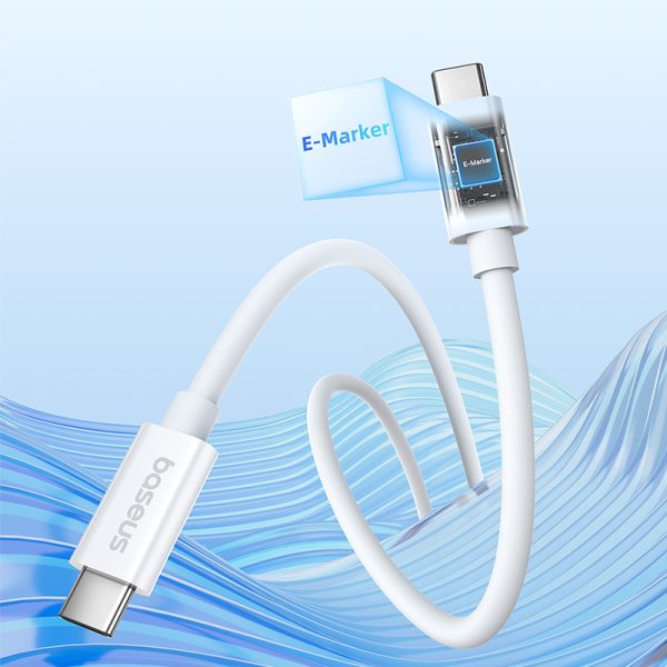 USB-C kabeļa kabelis-USB-C 240W PD 8K 60Hz 40 GB/s 1m balts