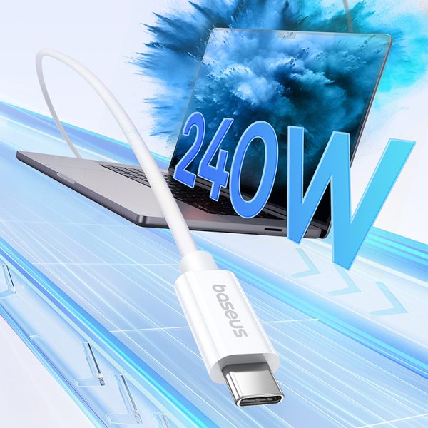 USB-C kabeļa kabelis-USB-C 240W PD 8K 60Hz 40 GB/s 1m balts