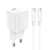 Mini tīkla lādētājs PD 30W GAN + USB-C baltais kabelis