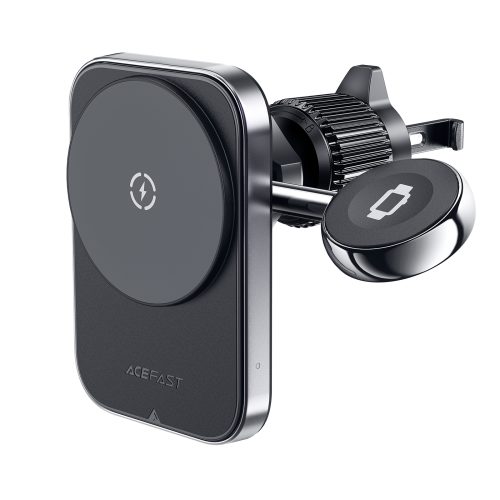 2in1 automašīnas turētājs ar indukcijas lādētāju tālruņa un viedpulksteņu magsafe Qi Black