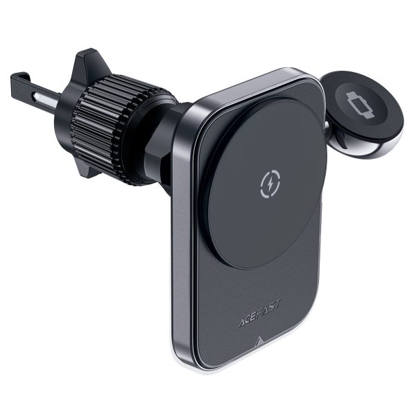 2in1 automašīnas turētājs ar indukcijas lādētāju tālruņa un viedpulksteņu magsafe Qi Black