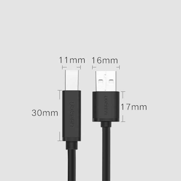 Kabelis kabelis USB-B skenera-USB-A 2,0 10 m melnā krāsā prirektoram