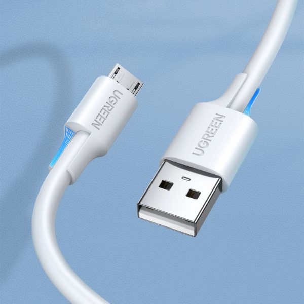 Kabelis PVC USB0 -A - Microusb 480 Mb/s 1,5m balts