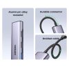 Daudzfunkcionāls centrs USB-A HDMI USB-C pelēks adapteris