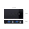 Slēdzis slēdzis KVM 30357 Divi datori Viena tastatūras pele un melnais monitors
