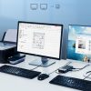 Slēdzis slēdzis KVM 30357 Divi datori Viena tastatūras pele un melnais monitors