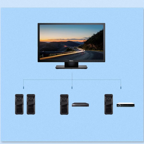 Slēdzis slēdzis KVM 30357 Divi datori Viena tastatūras pele un melnais monitors