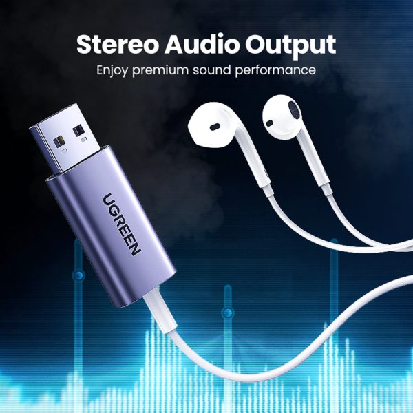 Adaptera audio adapteris USB-A austiņām Minijack 3,5 mm pelēkā krāsā