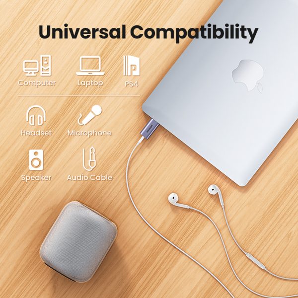 Adaptera audio adapteris USB-A austiņām Minijack 3,5 mm pelēkā krāsā