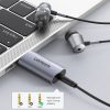Adaptera audio adapteris USB-A austiņām Minijack 3,5 mm pelēkā krāsā