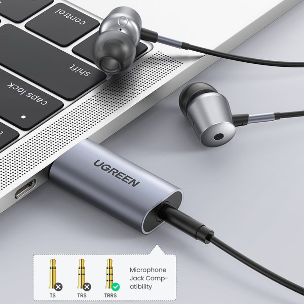 Adaptera audio adapteris USB-A austiņām Minijack 3,5 mm pelēkā krāsā