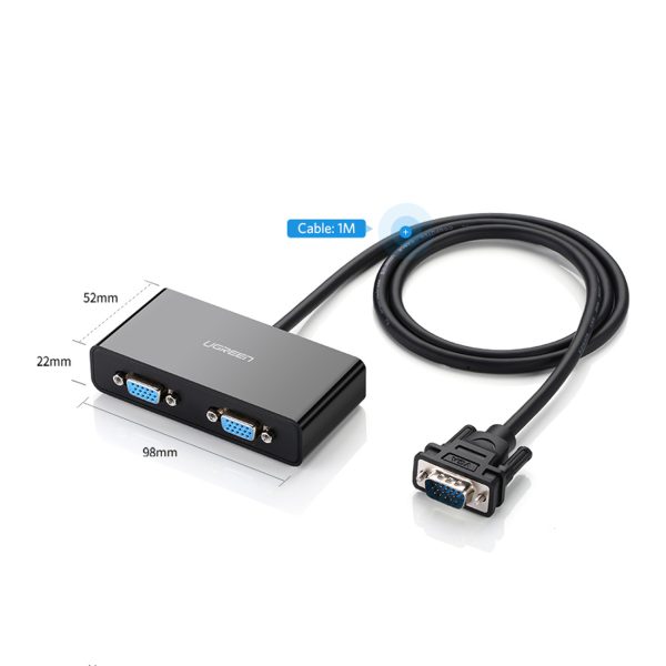 Ekrāna izplatītājs Monitor VGA VGA adapteris - 2x VGA Black