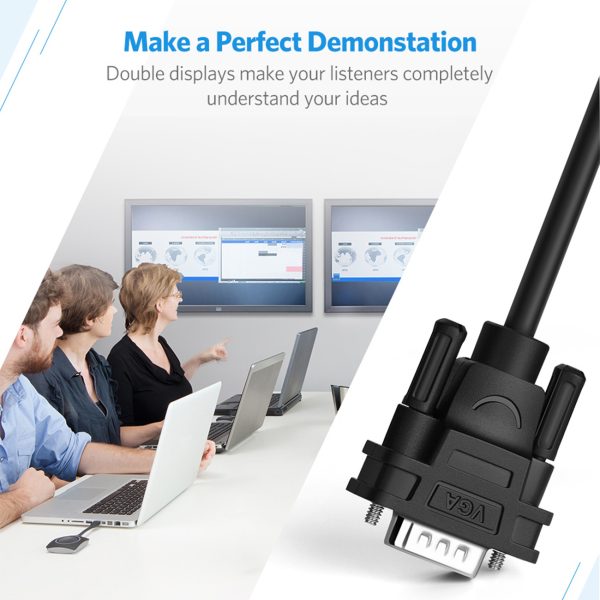 Ekrāna izplatītājs Monitor VGA VGA adapteris - 2x VGA Black