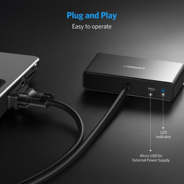Ekrāna izplatītājs Monitor VGA VGA adapteris - 2x VGA Black