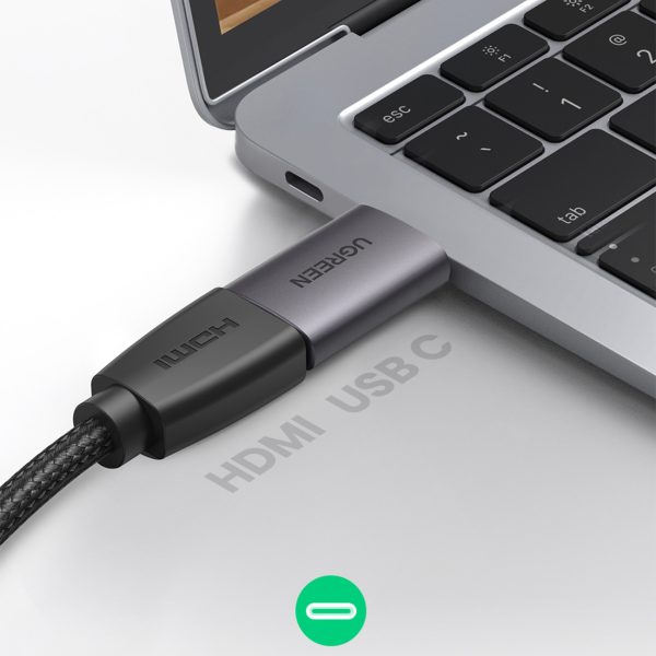 USB-C video attēla adaptera adapteris HDMI 4K pelēkā krāsā