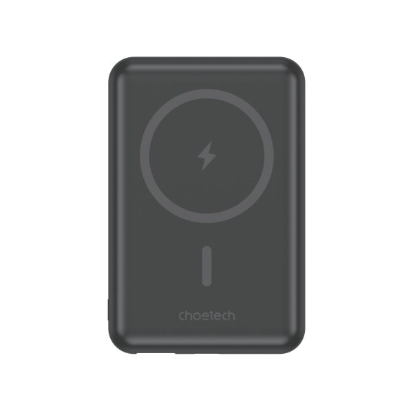 PowerBank 1000mah bezvadu magsafe USB-A USB-C funkcija Melnais stends