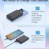 PowerBank 1000mah bezvadu magsafe USB-A USB-C funkcija Melnais stends