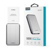 Neliela gaismas indukcija PowerBank 5000MAH MAGSAFE USB-A USB-C sudrabs