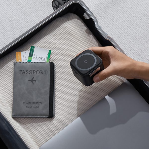 2in1 20w magsafe qi bezvadu lādētājs ar izstrādātu USB-C kabeli melnu