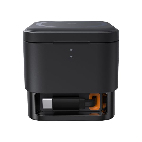 2in1 20w magsafe qi bezvadu lādētājs ar izstrādātu USB-C kabeli melnu