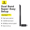 Ārējā USB WiFi tīkla karte 2,4 GHz 5 GHz 650 MB/s ar 6dbi melno antenu