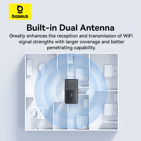 Ārējā USB WiFi tīkla karte 2,4 GHz 300 MB/s melnā krāsā