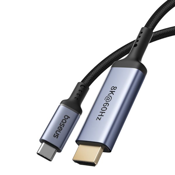 USB -C kabeļa kabelis - HDMI 8K 60Hz elastīgs elastīgs 1,5 m melns