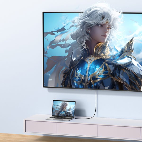 USB -C kabeļa kabelis - HDMI 8K 60Hz elastīgs elastīgs 1,5 m melns