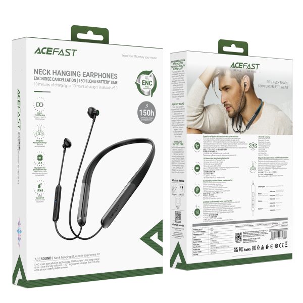 Bezvadu austiņu auss trokšņa samazināšana ENC + USB-C kabelis melns
