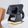 3in1 magsafe indukcijas lādētājs iPhone 12-15 AirPods Apple Watch USB-C Black