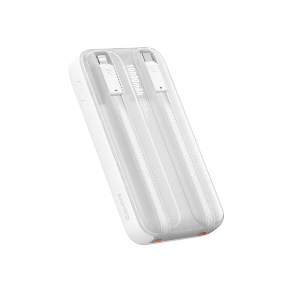 PowerBank ar 10 000 mAh 22,5W komētas sērijas displejs + USB-A Cable-USB-C 0,3 m balts