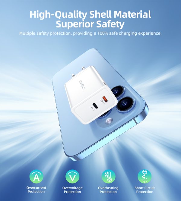 GAN 2X USB-C PD 65W PD lādētājs
