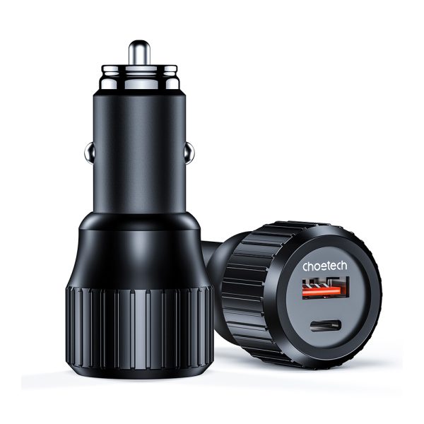 USB-C USB-C CE automašīnas lādētājs PD 63W Black