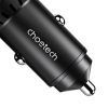 USB-C USB-A PD 60W automašīnas lādētājs ar LED fona apgaismojumu melnu