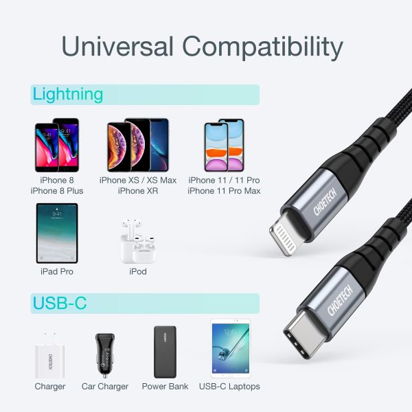 Kabelis Kabelis iPhone USB -C - zibens MFI 480MB/s 3A 3M melns