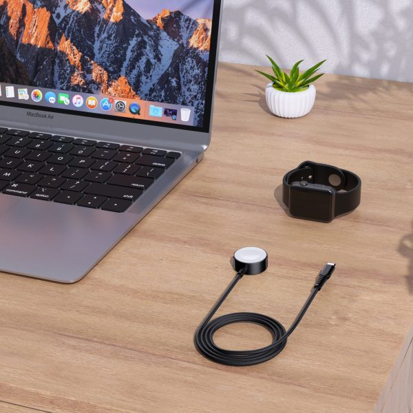 5W indukcijas lādētājs Apple Watch + USB-C melnais kabelis