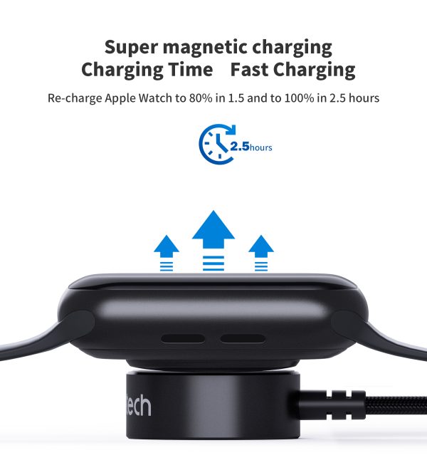 5W indukcijas lādētājs Apple Watch + USB-C melnais kabelis