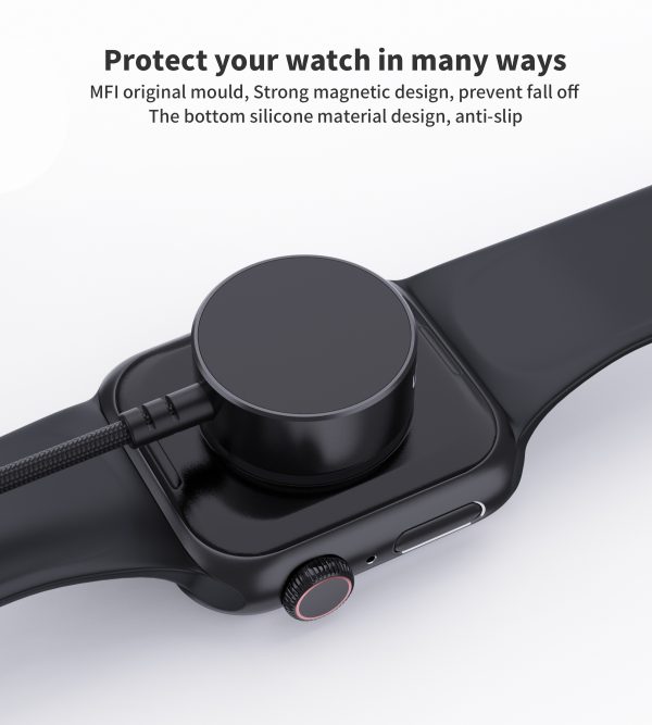 5W indukcijas lādētājs Apple Watch + USB-C melnais kabelis