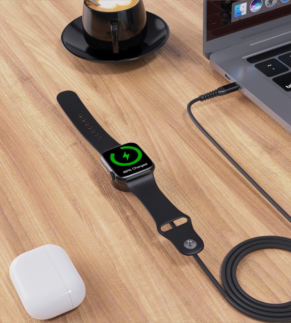 5W indukcijas lādētājs Apple Watch + USB-C melnais kabelis