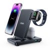 4in1 uzlādes stacija iPhone AirPods Apple Watch USB-A Folding Black Folding