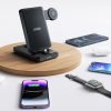 4in1 uzlādes stacija iPhone AirPods Apple Watch USB-A Folding Black Folding