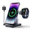 4in1 uzlādes stacija iPhone AirPods Apple Watch USB-A Folding Black Folding