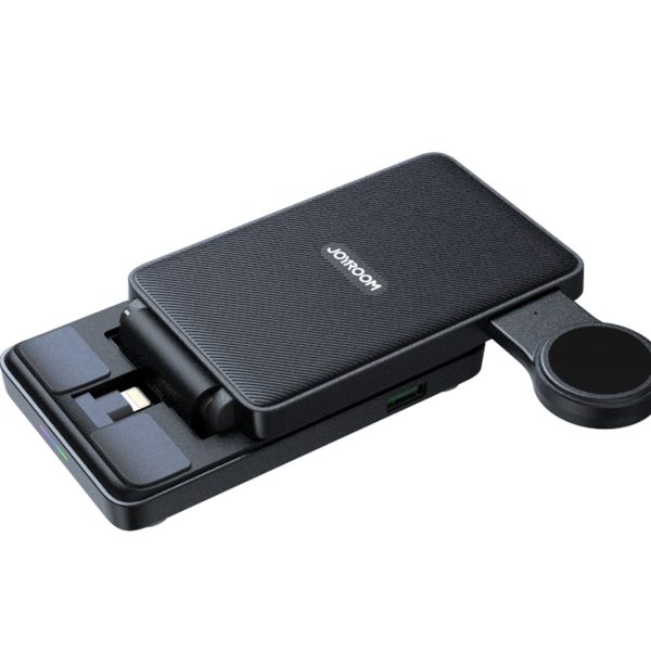 4in1 uzlādes stacija iPhone AirPods Apple Watch USB-A Folding Black Folding